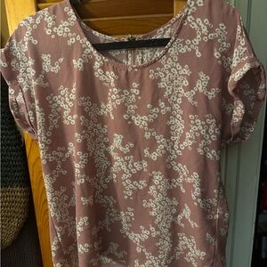 Elegant Floral Mauve Blouse